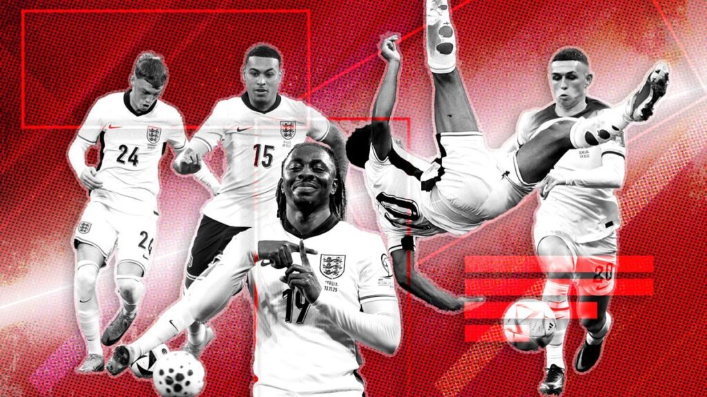 Thomas Tuchel warmly embracing Cole Palmer during an England national team training session