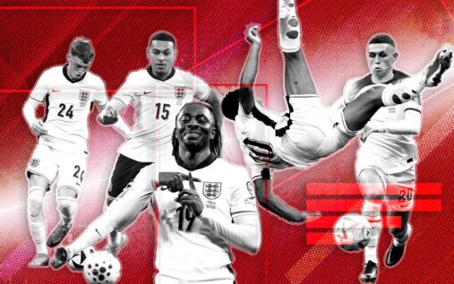 Thomas Tuchel warmly embracing Cole Palmer during an England national team training session