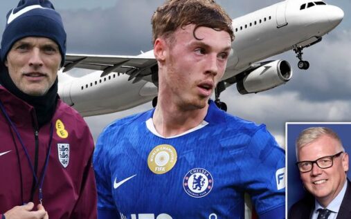 Chelsea midfielder Cole Palmer reacting with frustration during a Premier League match