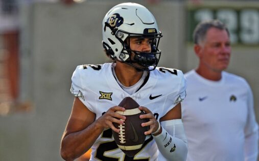 Colorado Buffaloes quarterback Dominiq Ponder wearing team uniform