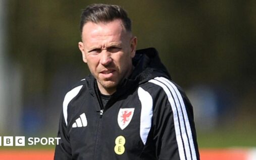 Wales head coach Craig Bellamy looking thoughtful on the touchline during an international fixture