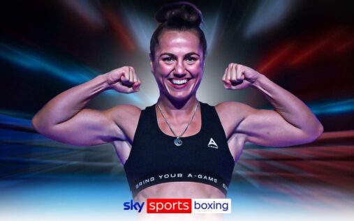 Ellie Scotney poses with her championship boxing belts ahead of her undisputed title fight