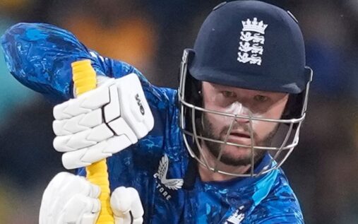 Ben Duckett batting for England in his Test match whites
