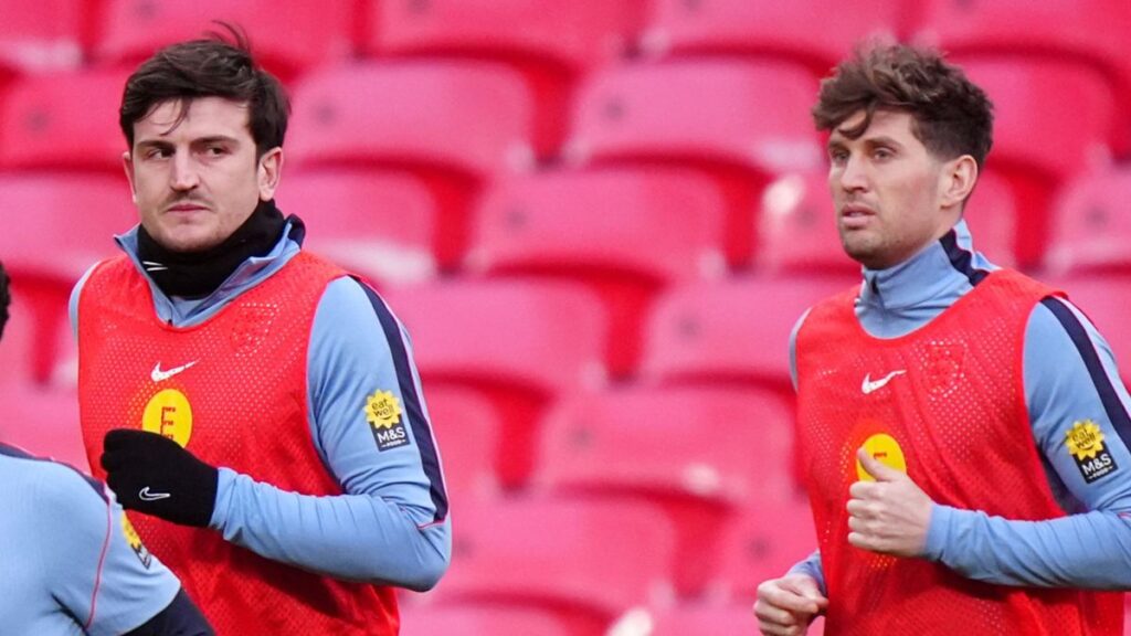 Harry Maguire looking focused while playing for the England national team