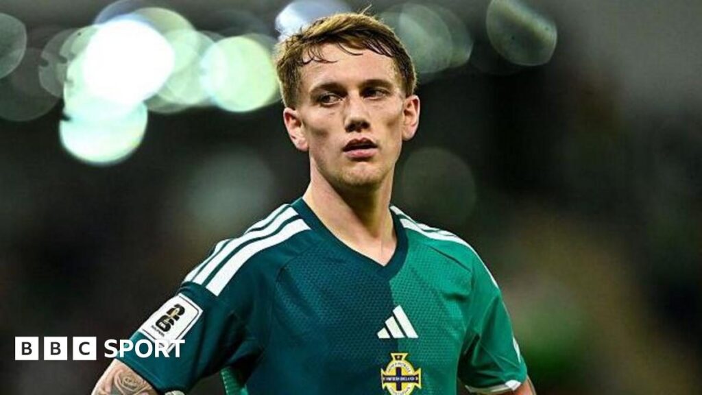 Northern Ireland midfielder Ethan Galbraith playing in an international football match