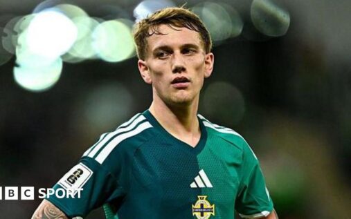 Northern Ireland midfielder Ethan Galbraith playing in an international football match