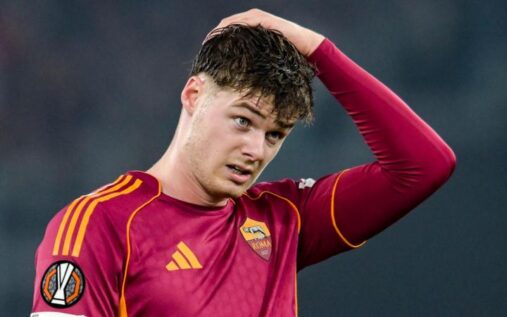 Evan Ferguson playing for the Republic of Ireland national team