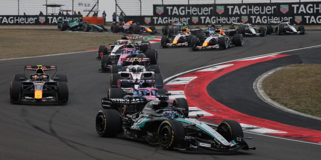 A Formula 1 car on track, reflecting the grid's performance gap under new 2026 rules.