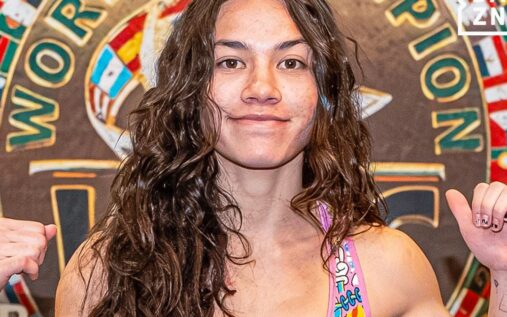 Teenage boxer Isis Sio competing in the ring