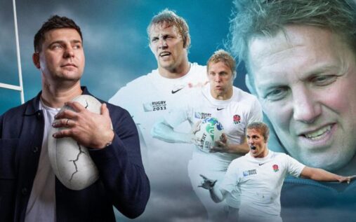 Lewis Moody speaking with Ben Youngs during a filmed interview about rugby safety