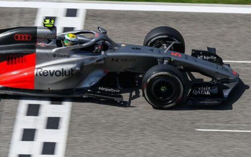 A Formula 1 car featuring the 2026 active aerodynamics design on a race track.