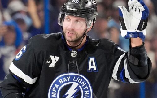 NHL commissioner Gary Bettman speaking at a press conference