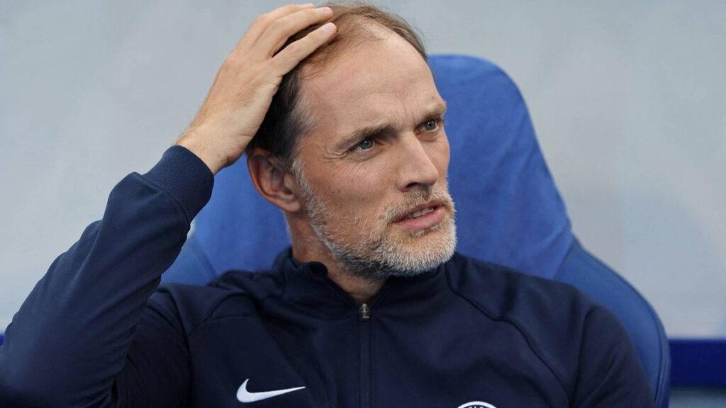 Trent Alexander-Arnold playing for Real Madrid and England manager Thomas Tuchel on the touchline