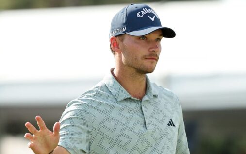 Gary Woodland walking down the fairway during the Texas Children's Houston Open golf tournament