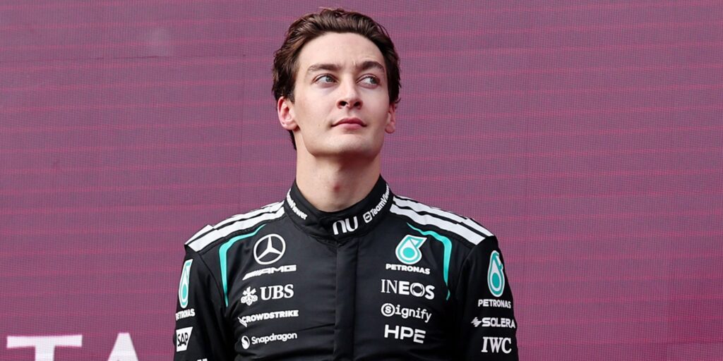 George Russell driving his Mercedes car during the Formula 1 Australian Grand Prix in Melbourne