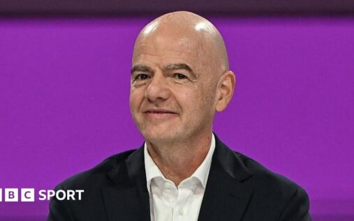 Fifa president Gianni Infantino speaking at a media press conference