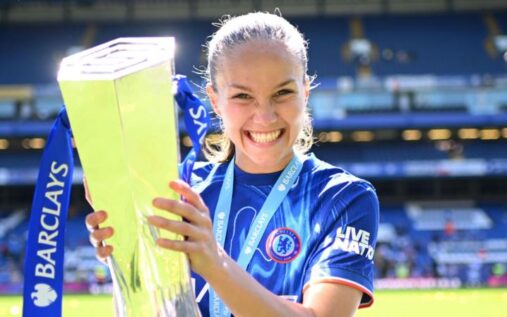 Guro Reiten playing for Chelsea in the Women's Super League