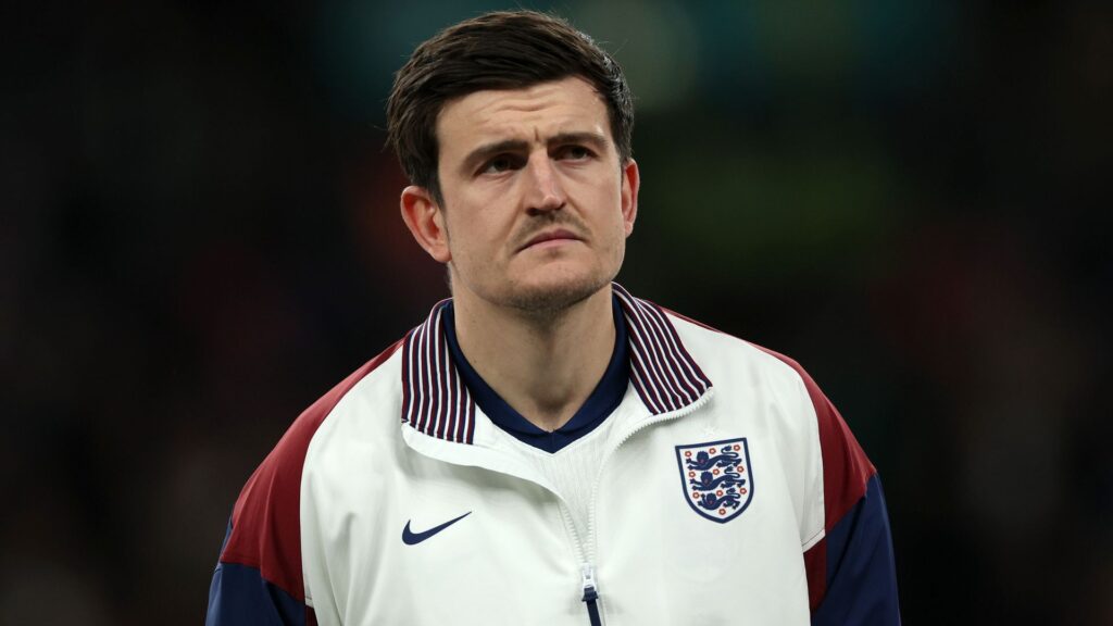 Harry Maguire playing for Manchester United