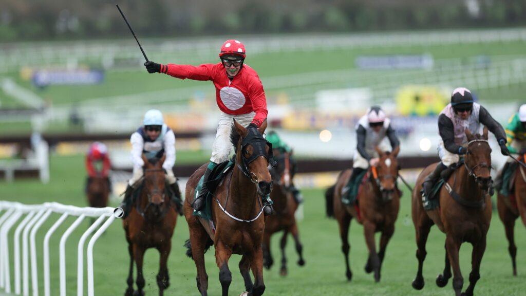 Jockey JJ Slevin riding Home By The Lee to victory in the Stayers' Hurdle at the Cheltenham Festival