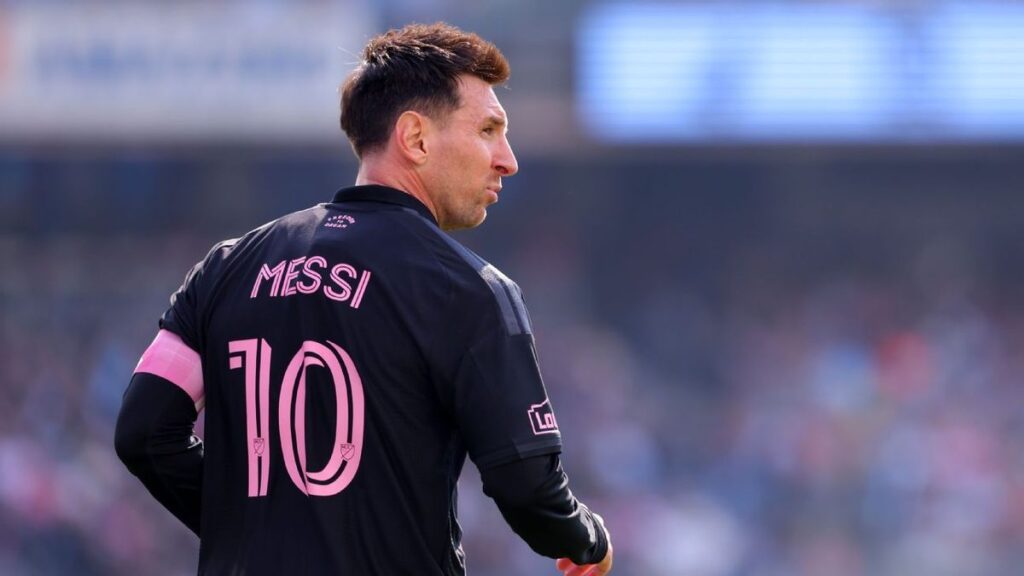 Lionel Messi in action for Inter Miami during their Major League Soccer victory over New York City FC at Yankee Stadium.