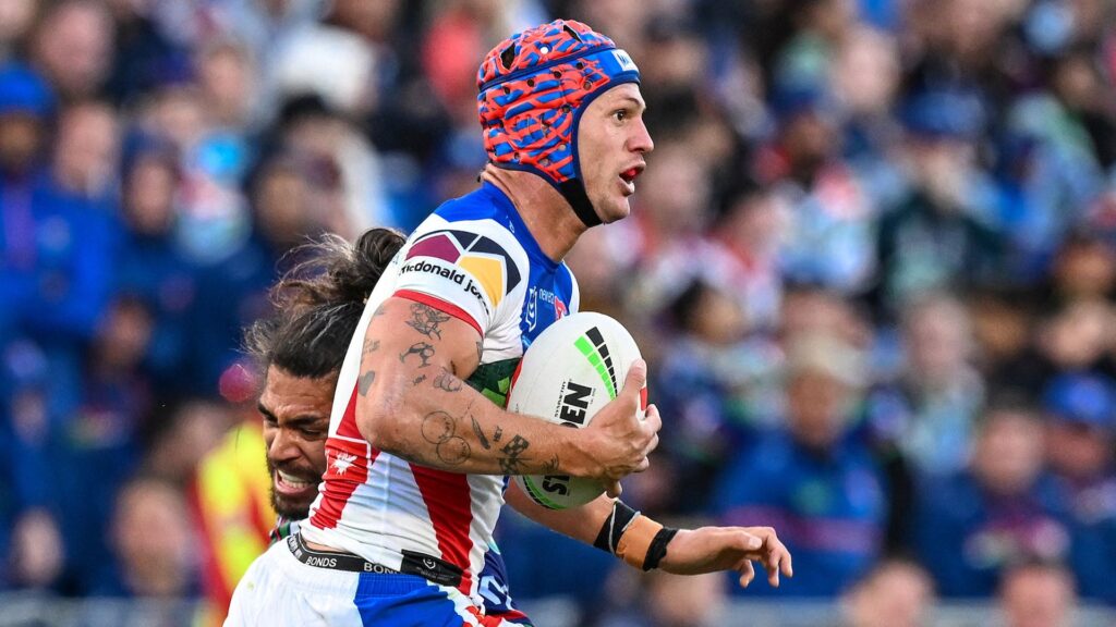 Kalyn Ponga playing rugby league for the Newcastle Knights