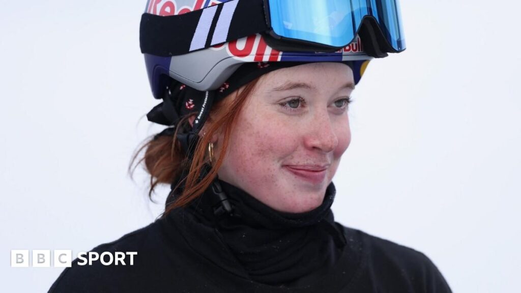 Kirsty Muir celebrating her historic World Cup Crystal Globe victories