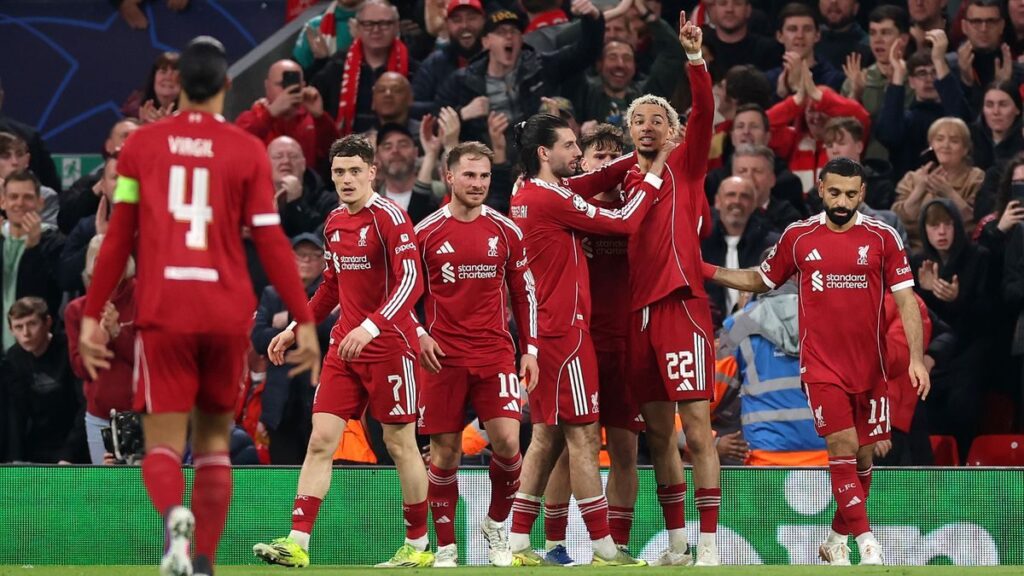 Arne Slot looking concerned on the touchline during a Liverpool Premier League match