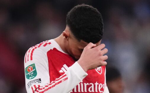 Nico O'Reilly celebrating his goal for Manchester City against Arsenal at Wembley