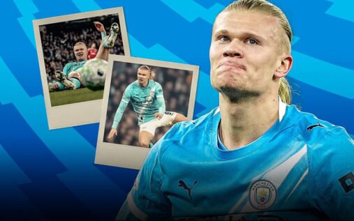 Erling Haaland looking dejected during a Manchester City match