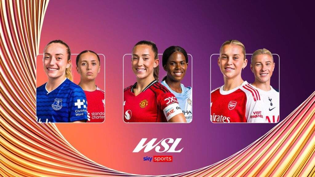 Two Women's Super League players battling for the ball during a heated derby match