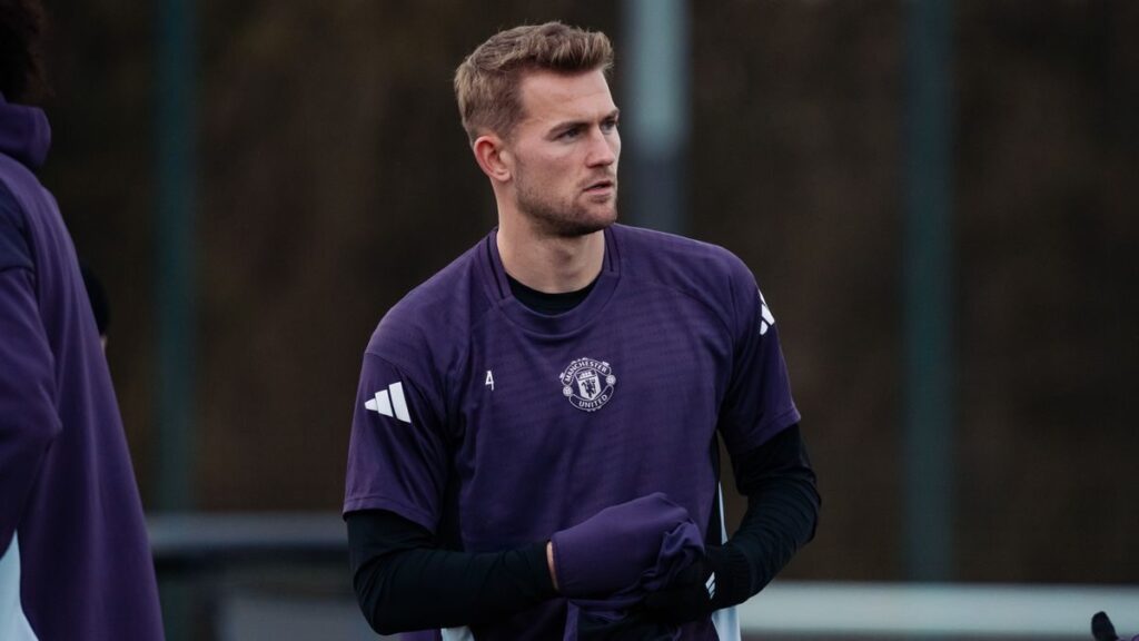 Matthijs de Ligt playing for Manchester United during a Premier League match