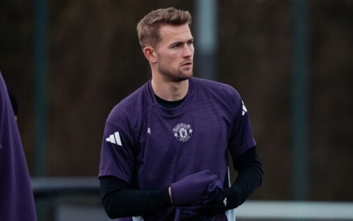 Matthijs de Ligt playing for Manchester United during a Premier League match