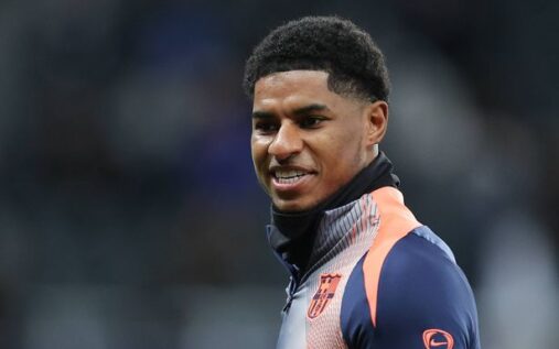 Marcus Rashford playing for Barcelona during a Spanish La Liga match