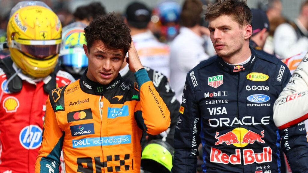 Max Verstappen looking frustrated in his Red Bull team gear at the Australian Grand Prix
