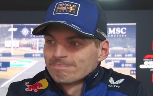 Max Verstappen looking frustrated in the paddock at the Chinese Grand Prix