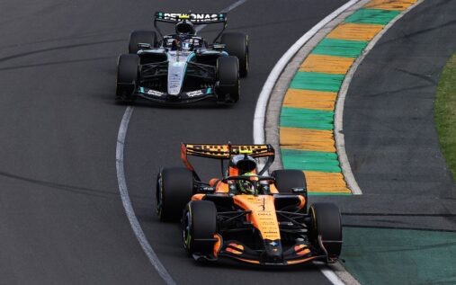 McLaren team principal Andrea Stella looking concerned in the Formula 1 paddock
