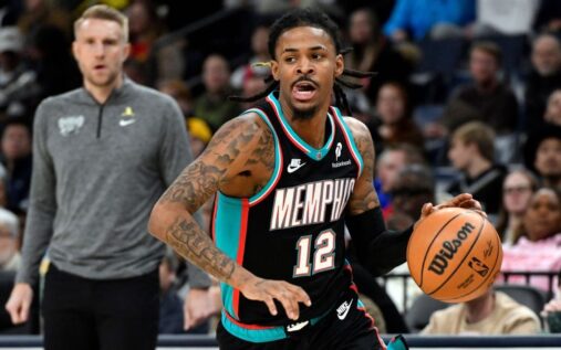 Ja Morant of the Memphis Grizzlies looking dejected on the basketball court