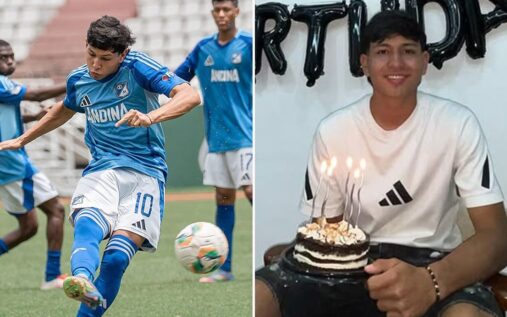 Santiago Castrillon wearing the number 10 shirt for Millonarios