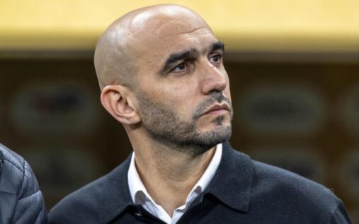Walid Regragui gesturing from the touchline during a Morocco match