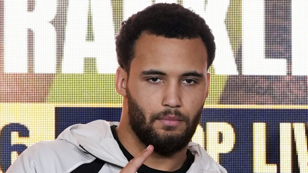 British heavyweight boxer Moses Itauma standing in the ring ready for a fight
