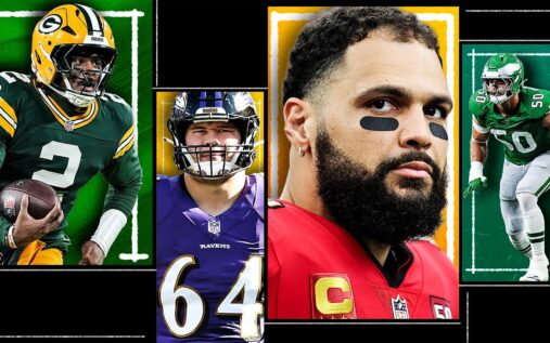 DJ Moore running with the football in a stadium environment