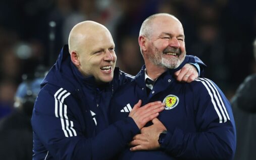 Scotland assistant coach Steven Naismith looking on from the touchline during a training session