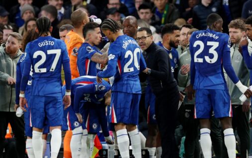 Anthony Gordon celebrating his goal for Newcastle United against Chelsea at Stamford Bridge