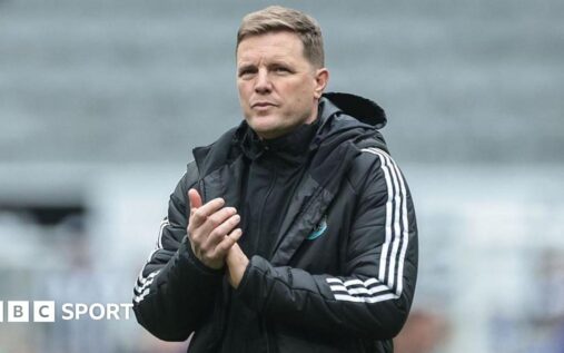 Newcastle United manager Eddie Howe looking thoughtful on the touchline during a Premier League match
