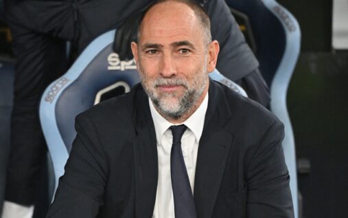 Pedro Porro gesturing in frustration while wearing a Tottenham Hotspur kit during a Premier League match