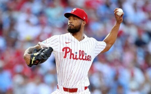 Cristopher Sanchez pitching for the Philadelphia Phillies