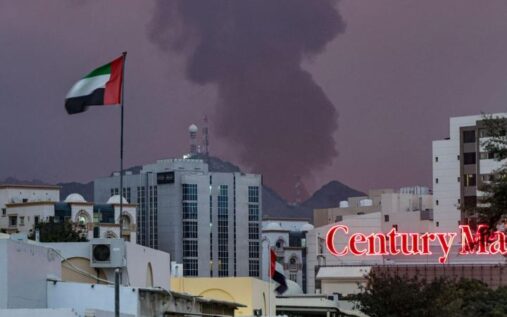 Tennis court in the UAE appearing hazy under harsh sunlight