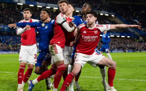 Arsenal manager Mikel Arteta shouting instructions on the touchline during a Premier League match