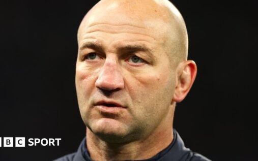 England rugby head coach Steve Borthwick looking thoughtful on the touchline