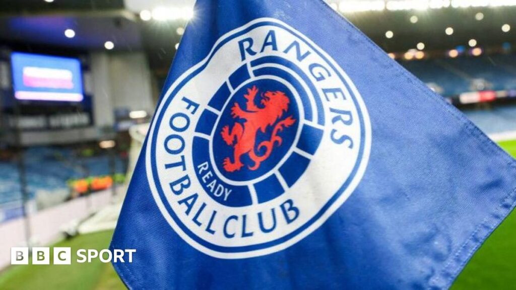 Rangers chairman Andrew Cavenagh addressing supporters at Ibrox stadium